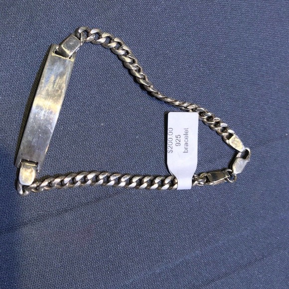 Sterling Silver ID Bracelet 925 CubanLink Chain Claw Clasp Stamped - Picture 6 of 6